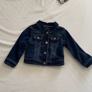 Kids Dark Blue Denim Jacket - Classic Button-Front Jean Jacket